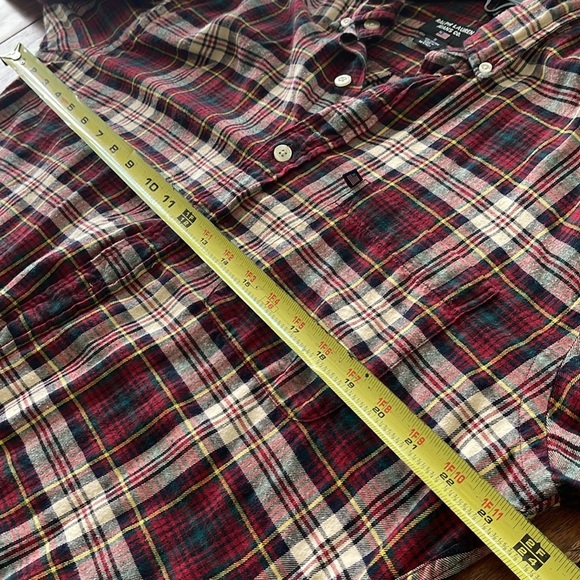 Vintage Ralph Lauren Jeans  Red Plaid Flannel long sleeve button down shirt Sz S - Picture 8 of 12